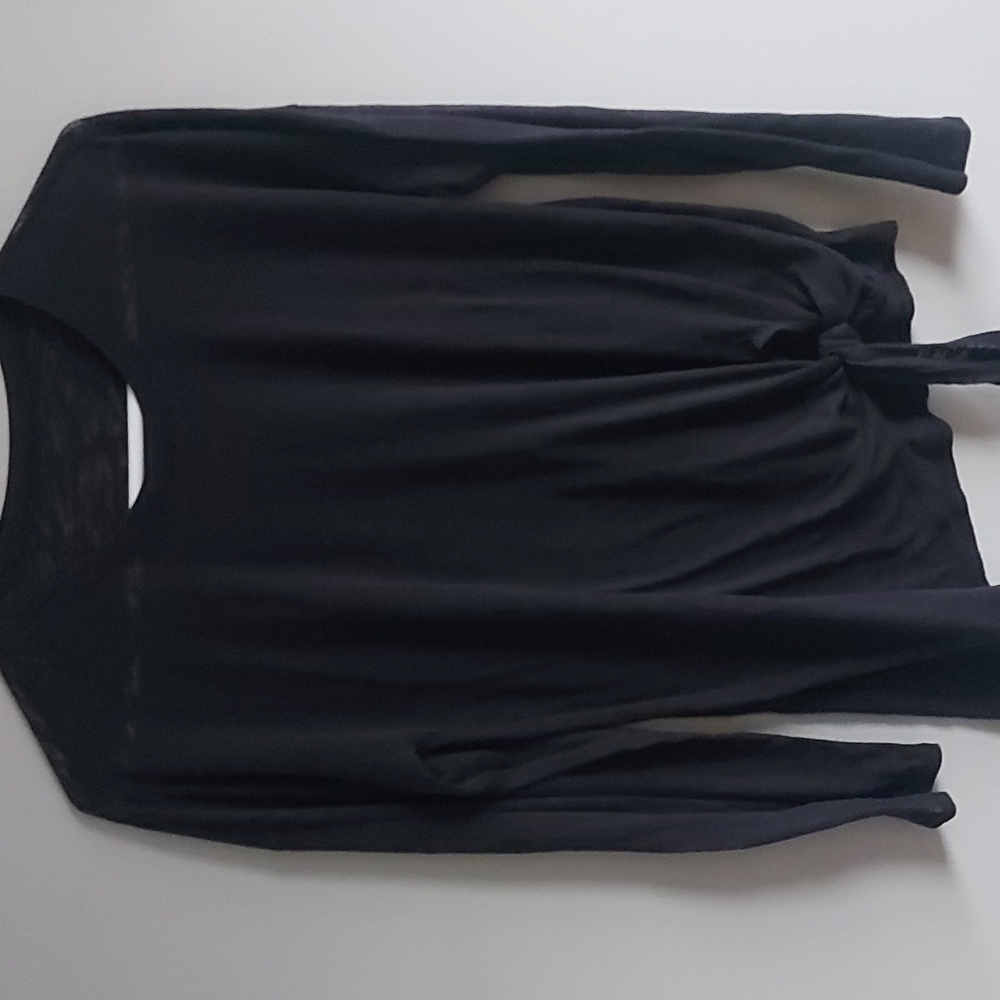 lululemon athletica Black Long Sleeve Tie Front Top - Picture 6 of 7